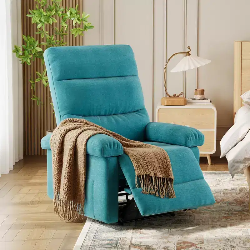 Fabric Recliner Chair with Side Pocket