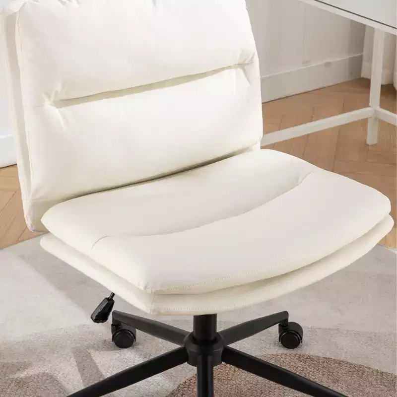 Bizerte Adjustable Swivel Criss Cross Chair, Wide Seat Office Chair Vanity Chair