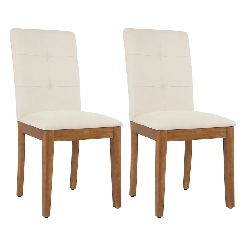 Upholstered Dining Chairs with Tufted High Back and Brushed Legs