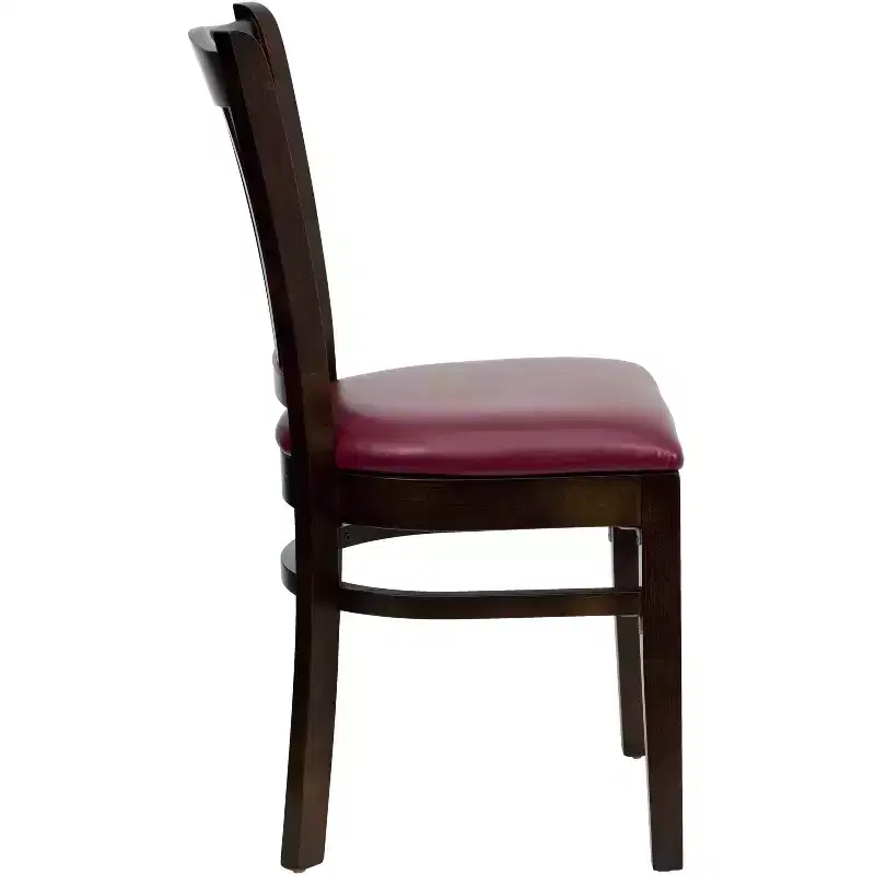 Vertical Slat Back Wooden Restaurant Chair