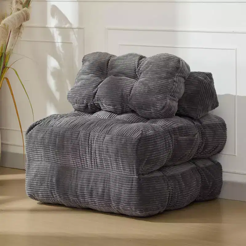 COZONY Folding Sofa Bed 2-Pack - Single Convertible Sleeper Chair with Pillow, Ergonomic Support, Portable, Machine Washable Cover, Gray