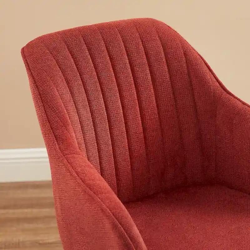 Art Leon Set of 2 Mid-century Swivel Dining Chairs with Wood Legs