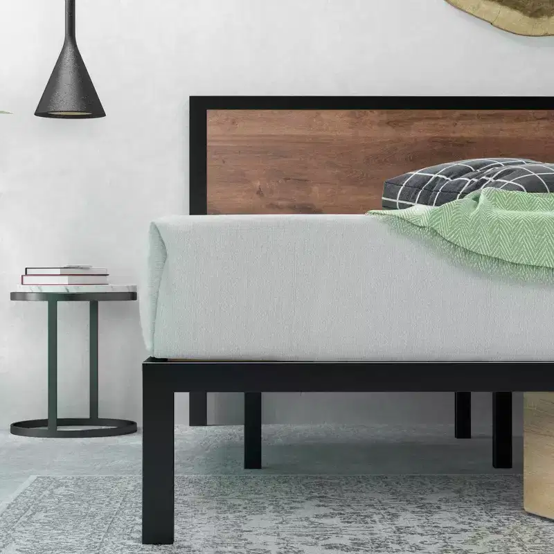 Mory Metal Platform Bed Frame Brown - ZINUS