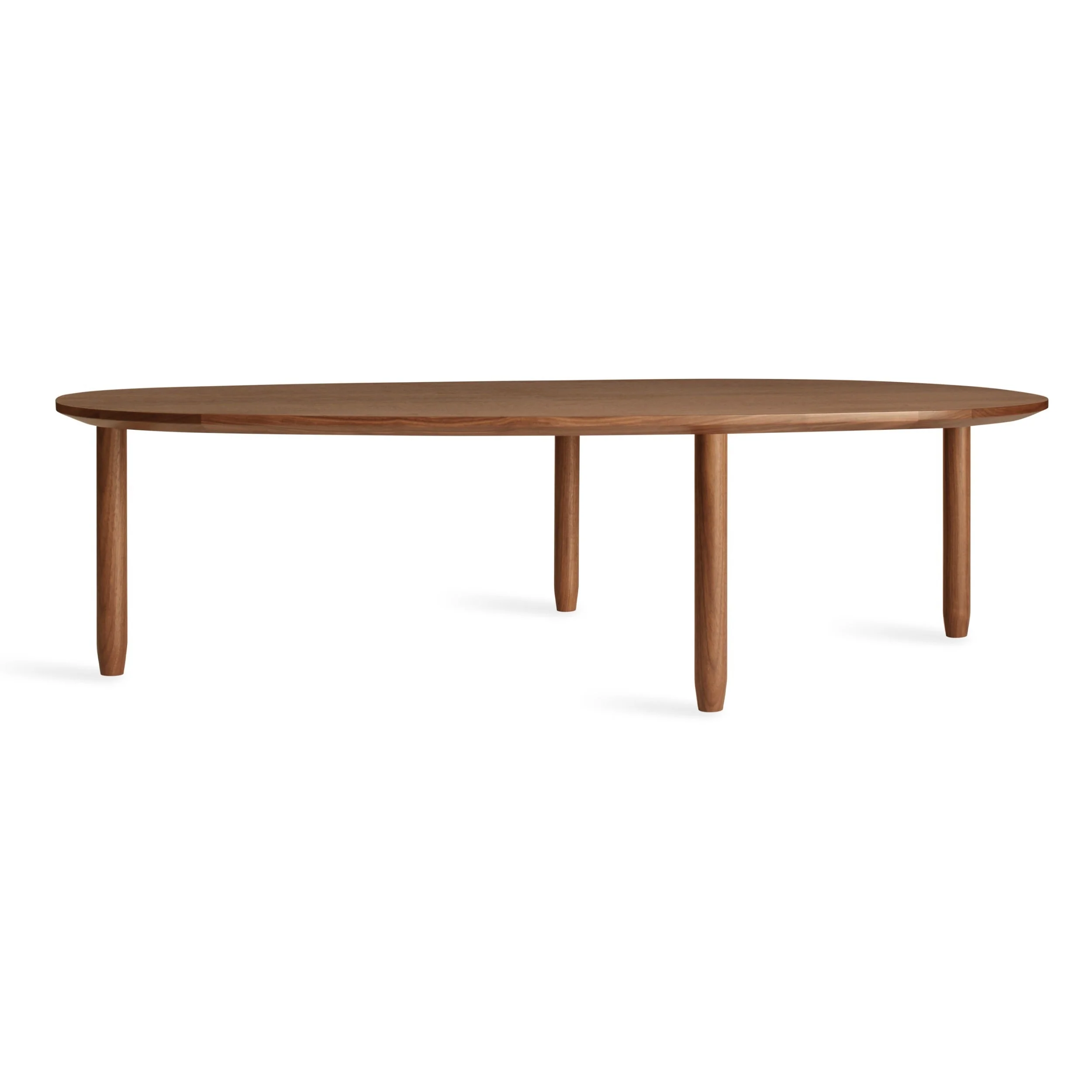 Modern Walnut Wood Coffee Table with Pebble-Shaped Top for Living Room