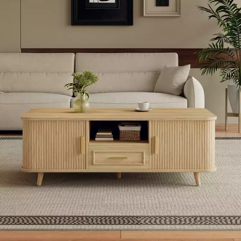 Christopher Knight Home Nova Multi-Storage Coffee Table with Sliding Doors and Drawer