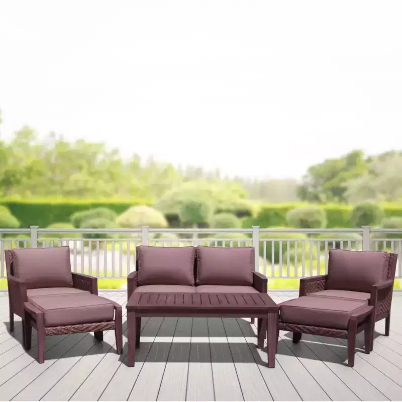 Courtyard Casual Buena Vista II 6 pc Loveseat Group with Ottomans Includes: One Loveseat, One Coffee Table, Two Club Chairs & Two Ottomans