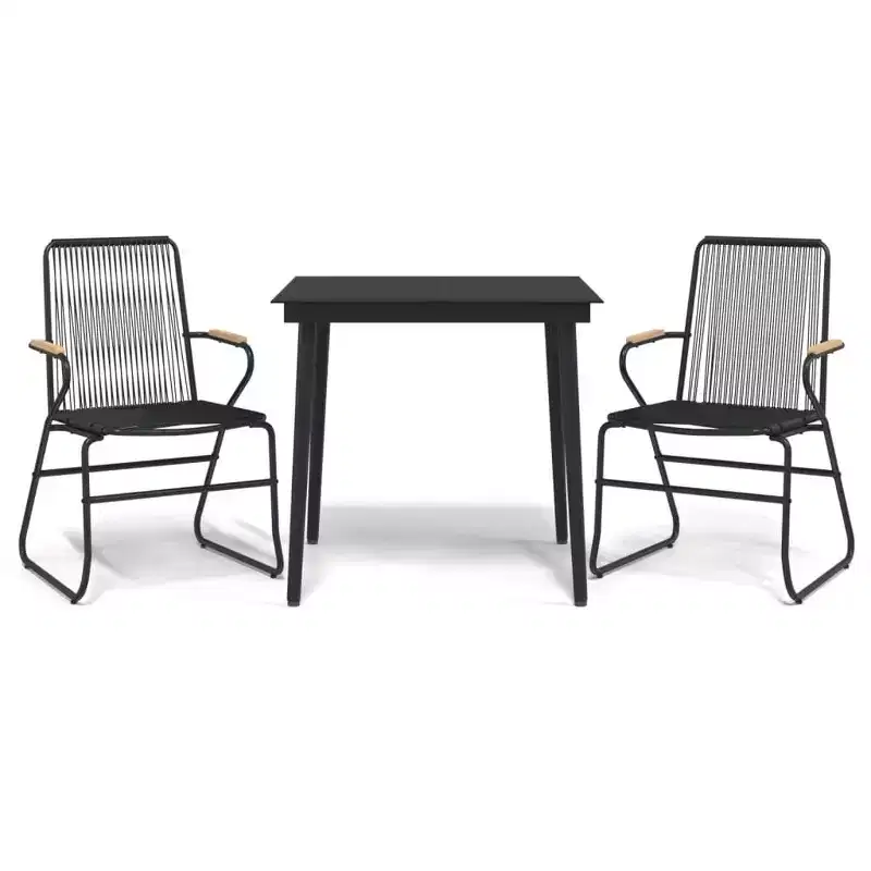 vidaXL Sleek Outdoor Dining Set with Tempered Glass