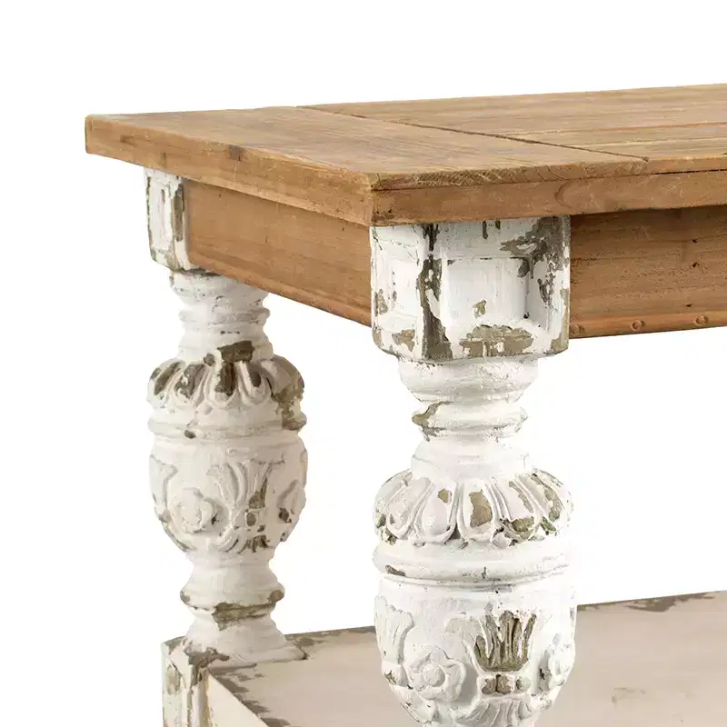 French Country Rectangular Wooden Coffee Table 47x27.5x20