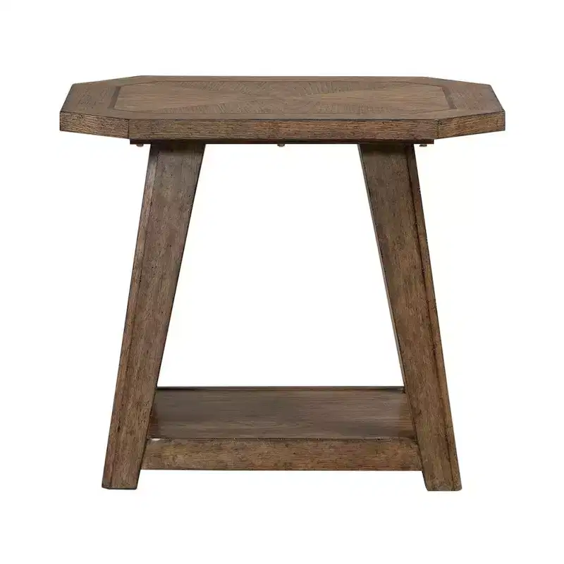 Liberty Furniture,Carolina Park Octagonal End Table for Living Room - Amber Brown Oak