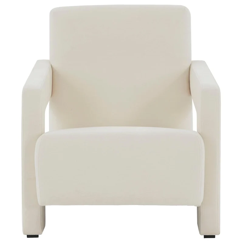 SAFAVIEH Couture Joffrette Modern Velvet Accent Chair - 27 In. W x 35 In. D x 30 In. H - 27Wx35Dx30H