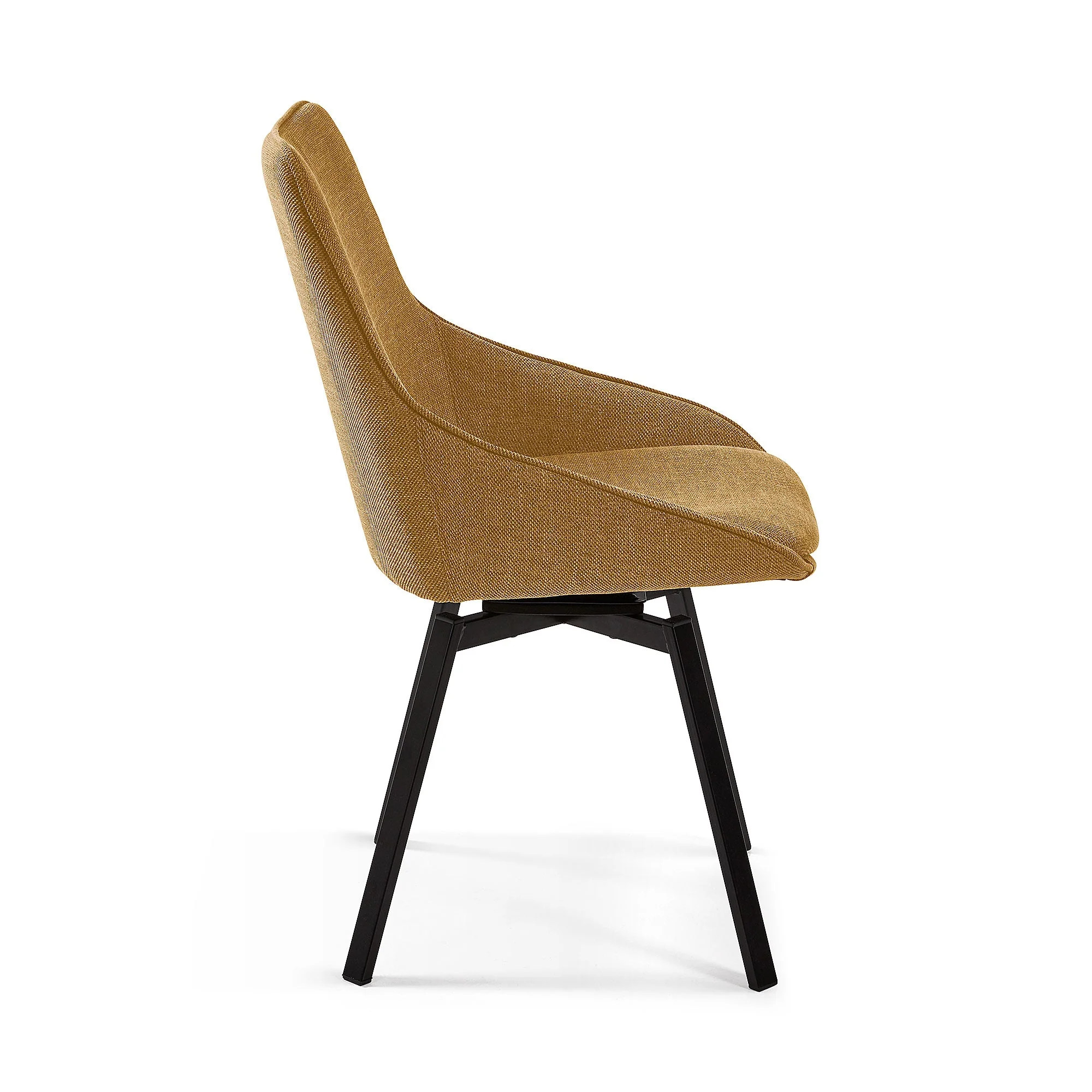 Modern Black Metal Dining Chair with Swivel for Dining Room