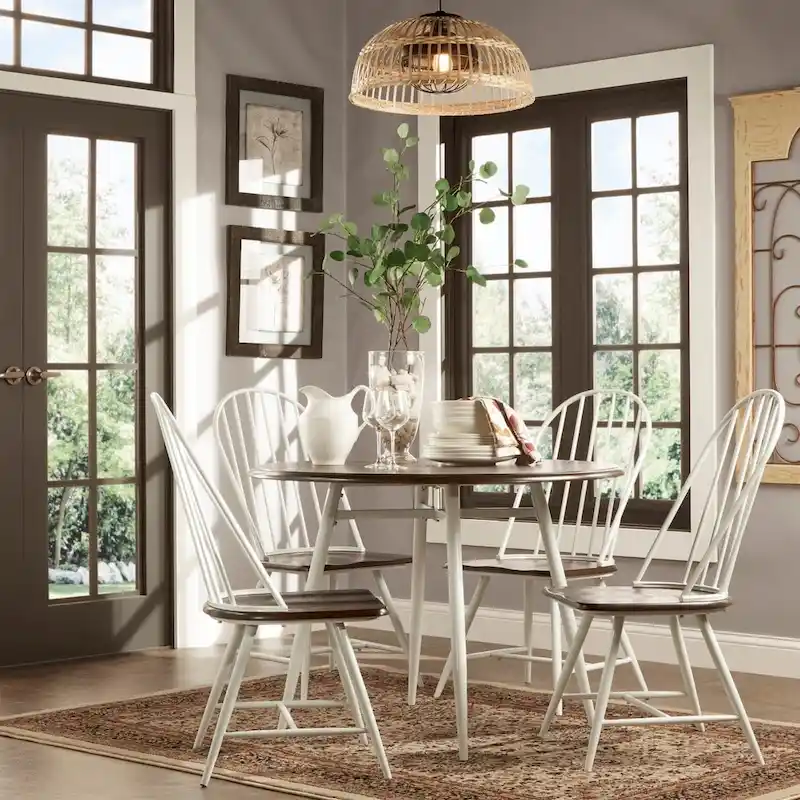 Belita 5-piece Mid-century Two-tone Modern Wood Dining Set iNSPIRE Q Modern