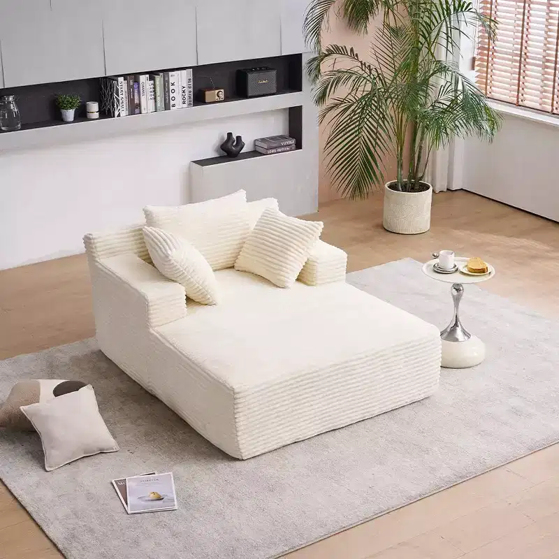 Modern Corduroy  Sleeper Sofa Chair with Pillows,Deep Seat Single Sofa for Living Room,Apartment,Guestroom
