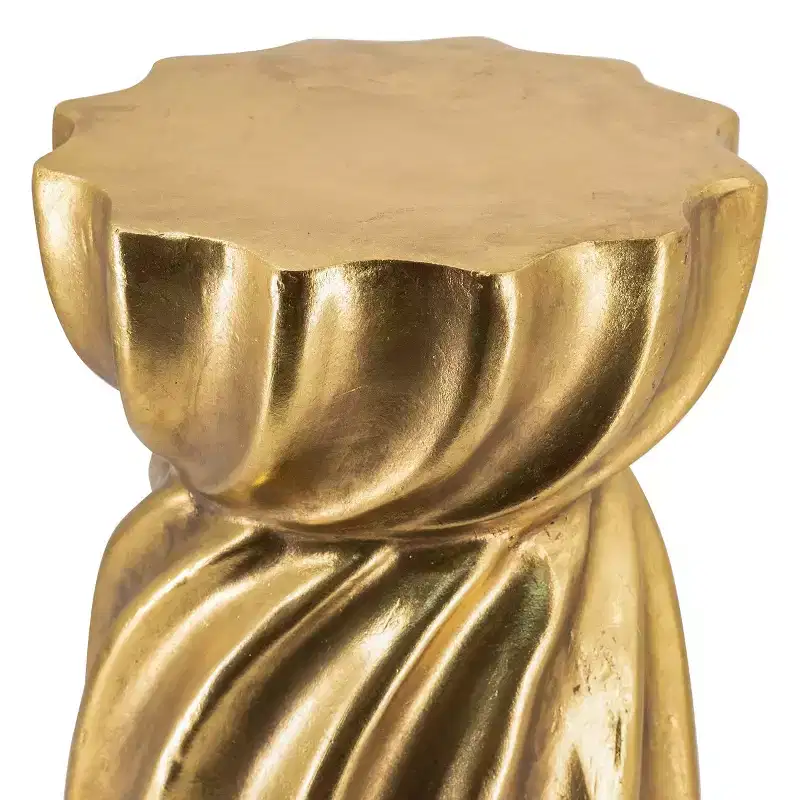 Jimin Modern Lightweight Concrete Accent Stool with Sculptural Swirl Design