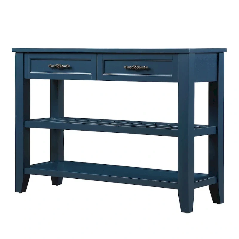 42 Console Sofa Table with Drawers and Tiers Shelves