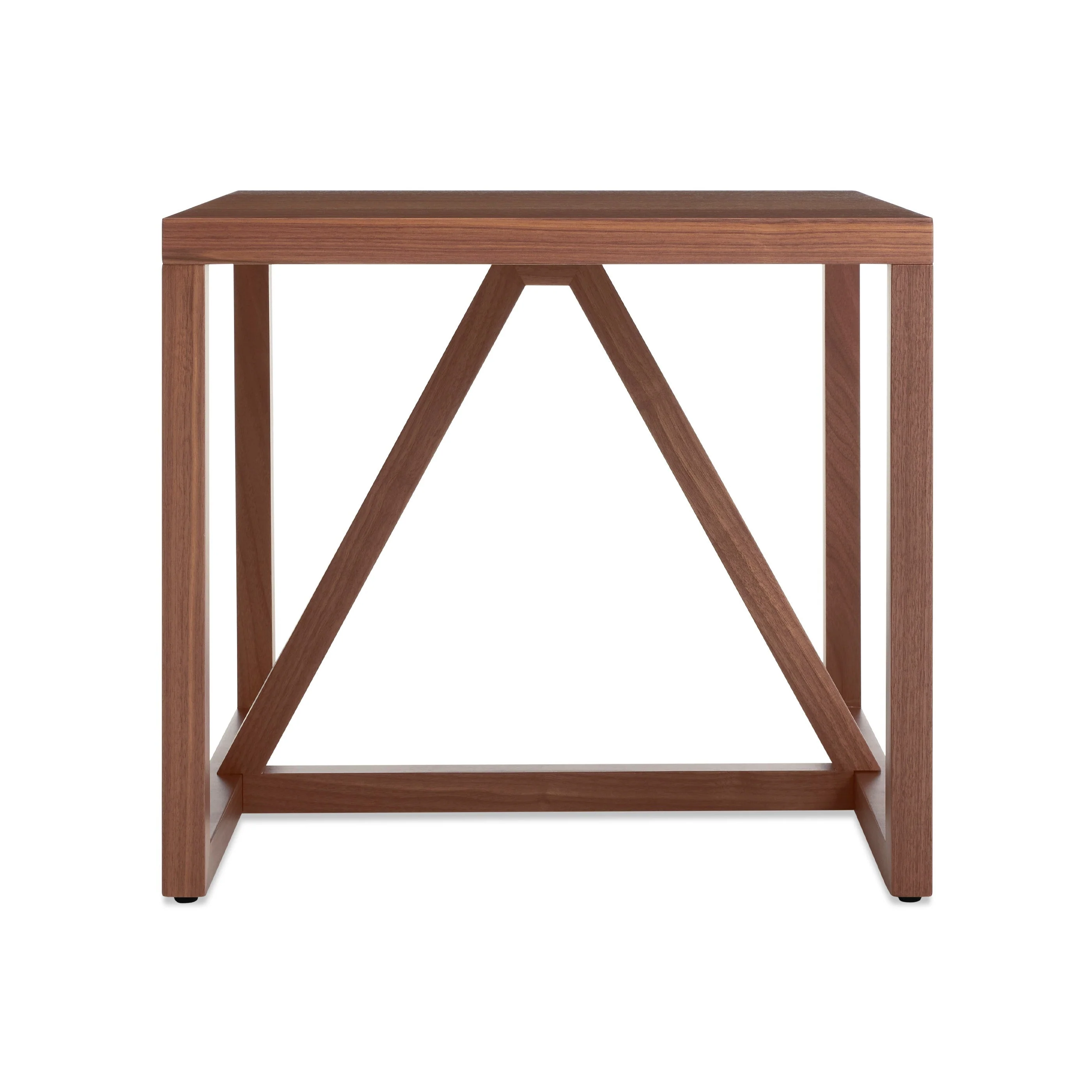 Modern Walnut Wood End Table with X-Frame Structure for Living Room