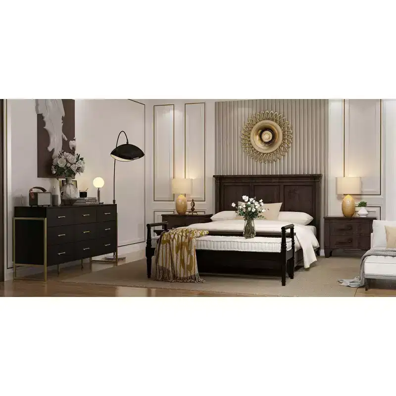 Hitow Modern Large 9 Drawer Dresser Metal Frame Design Chest of Drawers