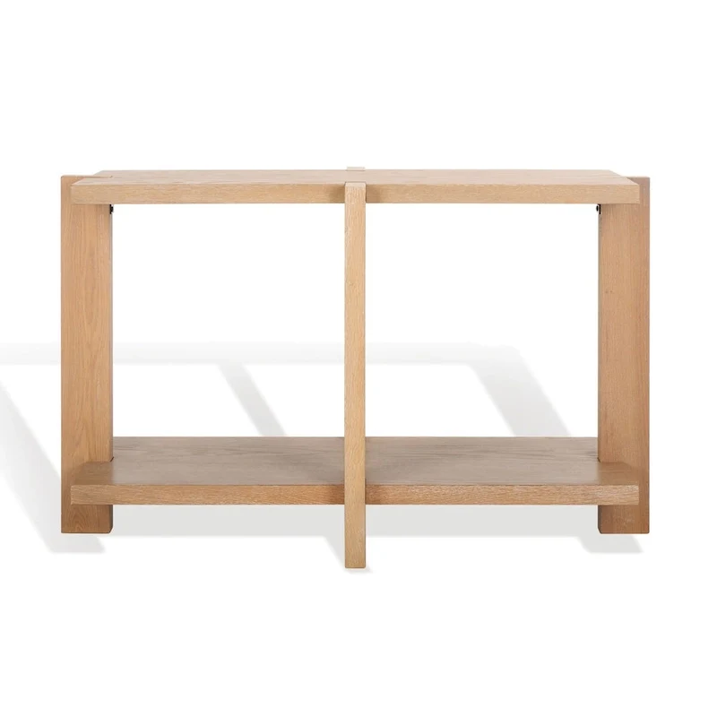 Rectangular Oak Veneer Wood Console Table - 48W x 20D x 30H