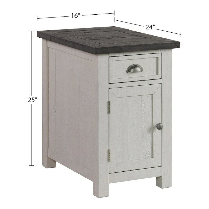 Monterey Solid Wood Chairside End Table with Hidden Power Outlets