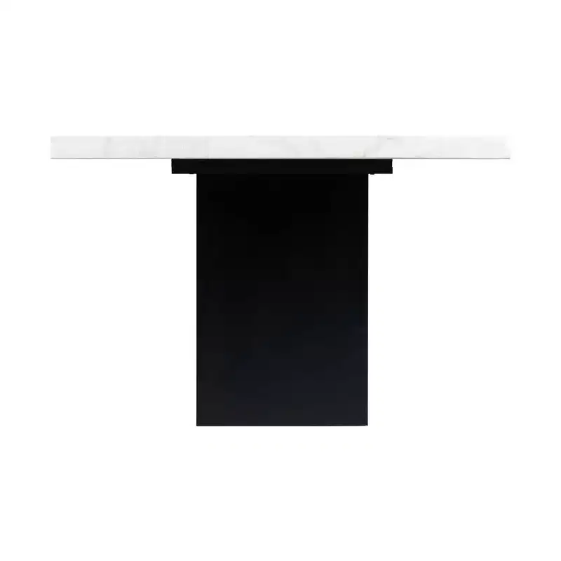Picket House Furnishings Willow Marble Standard Height Dining Table White: Modern 6-Seater, MDF & Wood Veneer