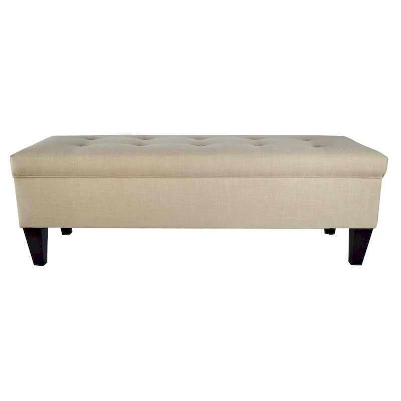 Brooke Button Tufted Long Storage Bench Ottoman