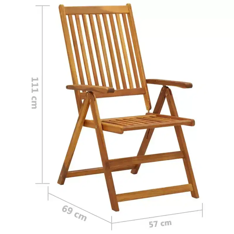 vidaXL Garden Chair Set of 4 Royal Blue Solid Acacia Wood, 100% Polyester