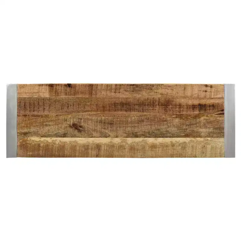 Reclaimed wood and Silver Metal - Bench -