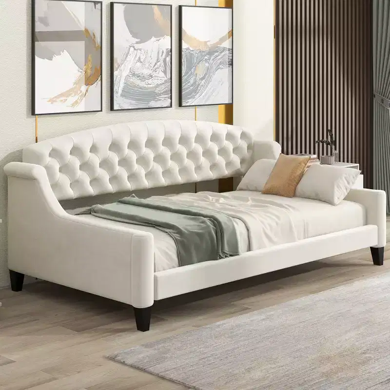 Whisen 80.7''L x 45.6''W Modern Luxury Tufted Button Daybed
