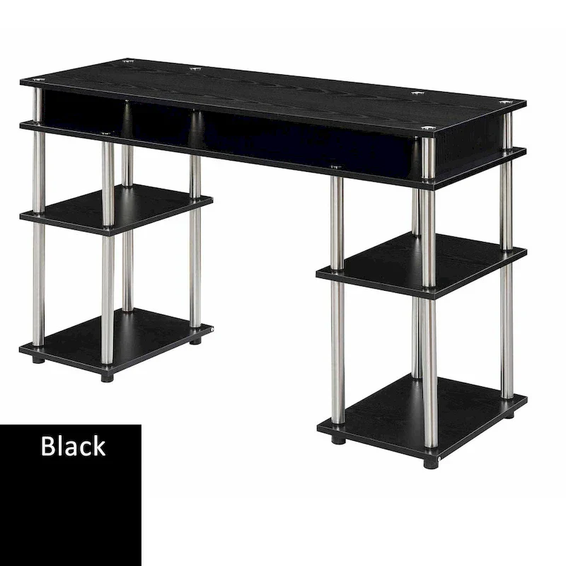 No Tools Student Desk with Shelves