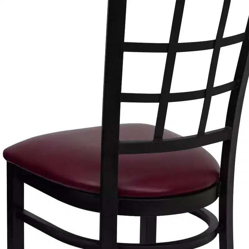 Flash Furniture Black Window Back Metal Restaurant Chair