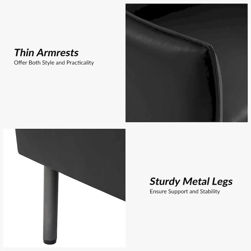 Christopher Modern Anti-scratch Fabric Armchair with Black Metal Legs by HULALA HOME