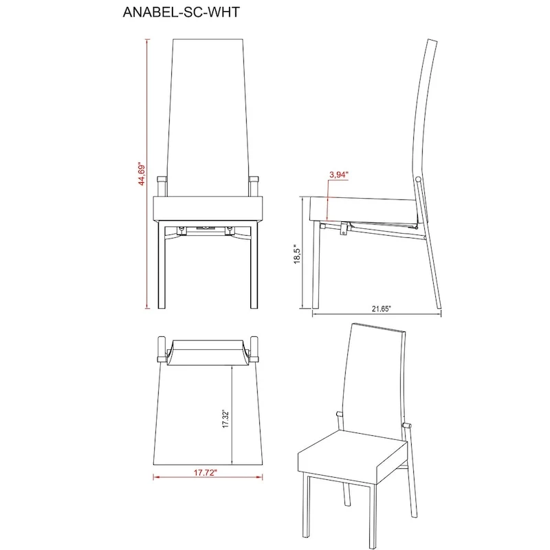 Somette Domino 5-Piece Dining Set with Gray Motion-back Chairs