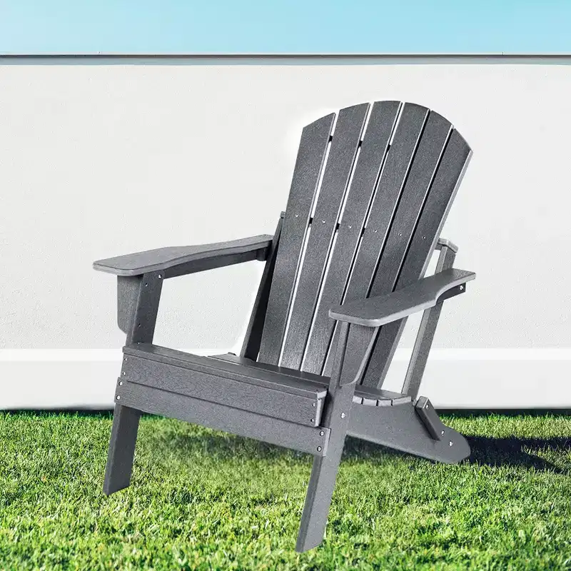 Patio Chairs, Oversized Folding HDPE Adirondack Chairs with Weather Resistant, Outdoor Lawn Chair for Patio, Garden