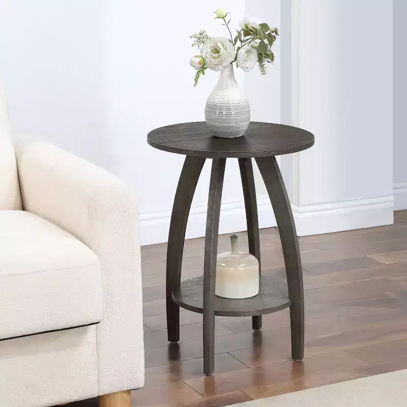 Belmont End Table with Shelf Scandinavian-Inspired Mid-Century Modern Two-Tier Storage Accent Furniture for Living Room