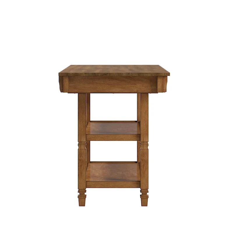 Two-Tone Kitchen Island Buffet with Drawers and Shelves