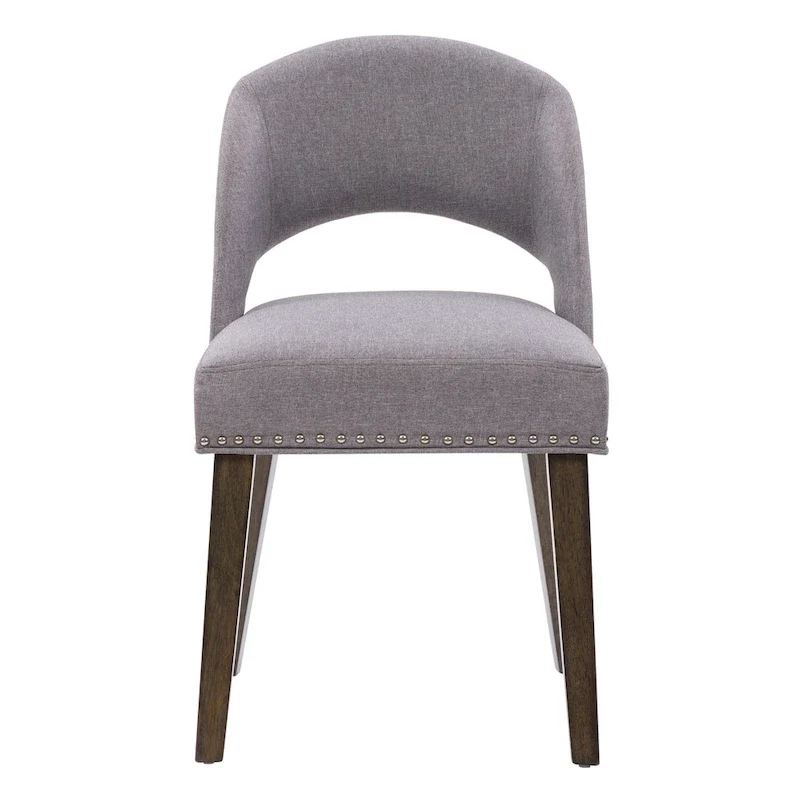 Mid-Century Modern Upholstered Dining Chair with Nail Head Trim, Set of 2
