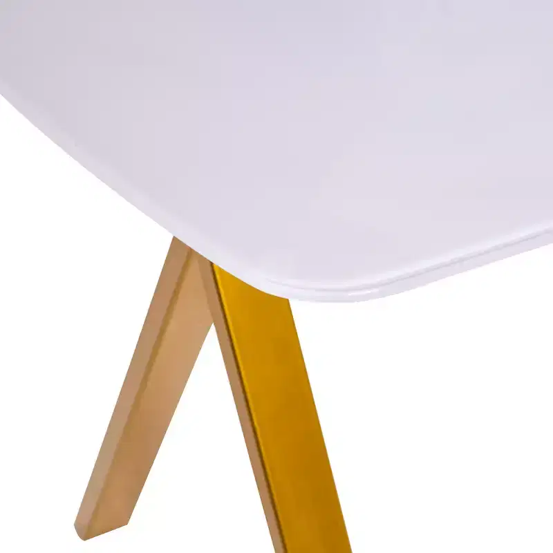 GDFStudio Daniela Modern Tempered Glass Rectangular Dining Table with Marble Design and Metal Legs