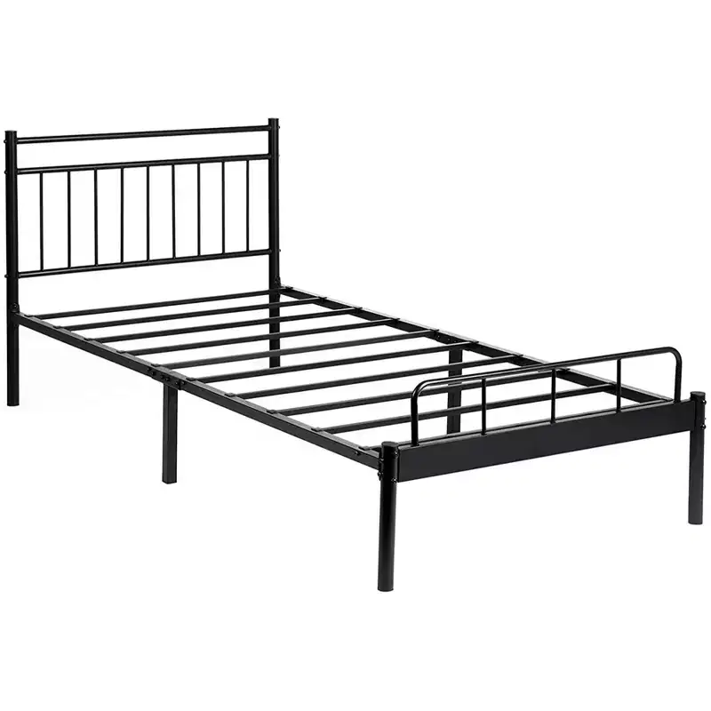 Garden Elements Luna Steel Modern Twin Bed Frame, Black Frame for Twin Size Mattress