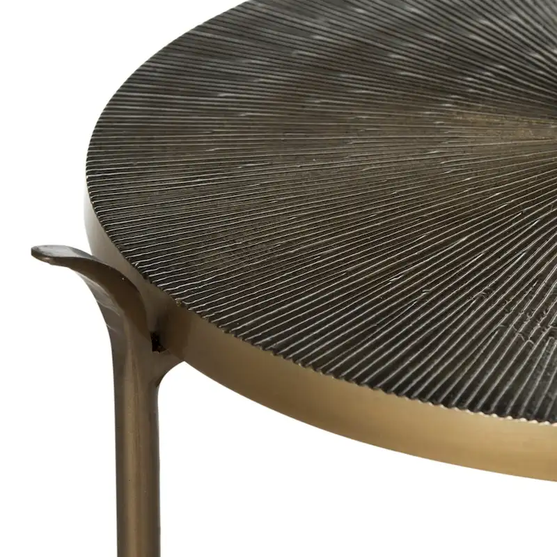 Brass Side Table with Sunburst Detail – 14