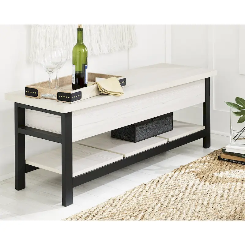 Rhyson White Storage Bench