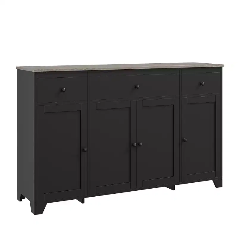 55-Inch Sideboard Buffet Cabinet with 3 Drawers and 4 Doors