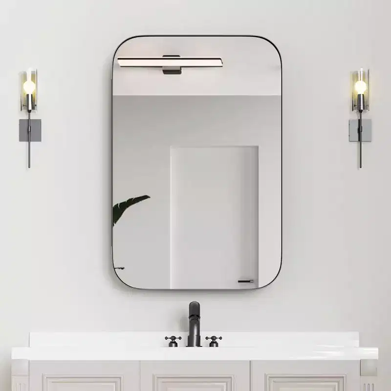 36 x 24 Bathroom Cabinet with Mirror Stainless Steel Frame and 2 Adjustable Shelves Wall Medicine Cabinets Mirrors Rectangle Recessed Black