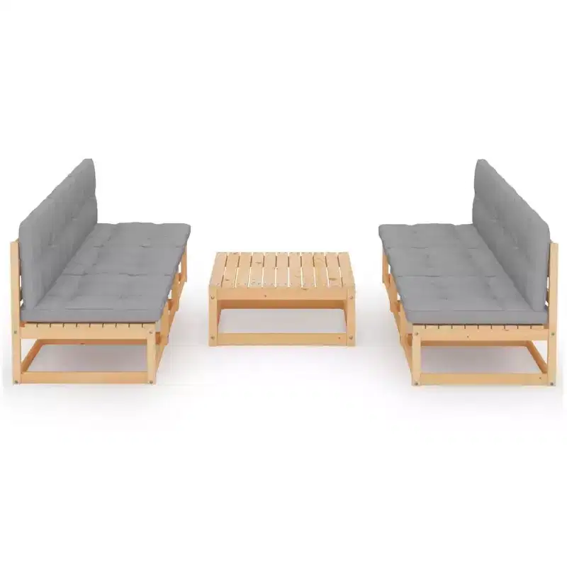 vidaXL Garden Lounge Set Grey Solid pinewood 7 Piece Set Modular