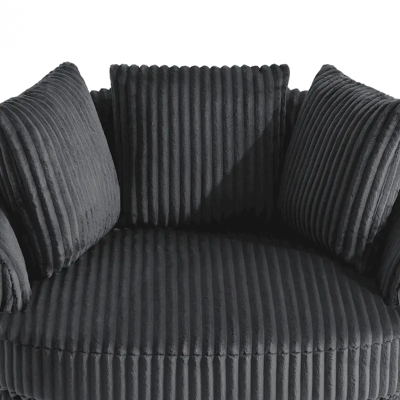DREAMSIDEA 2 Set Recessed Arm Slipcovered Swivel Barrel Chair