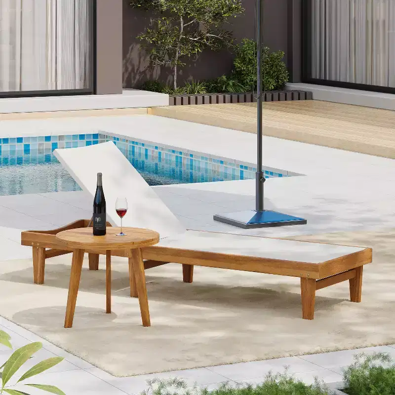 Christopher Knight Home Eldon Outdoor 2 Piece Acacia Wood and Mesh Chat Set