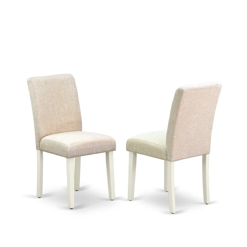 East West Furniture 5 Piece Dinette Set- a Round Dining Table and 4 Parson Dining Chairs, (Finish & Upholstered Option)