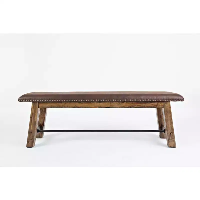 Cannon Valley Distressed Industrial 56 Distressed Wood Bench