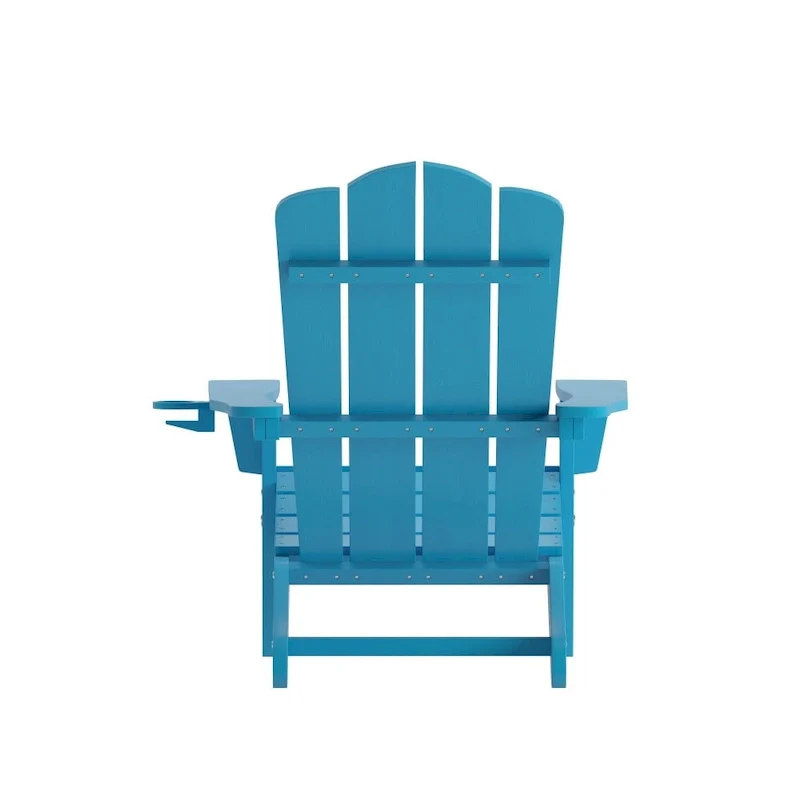 Set of 4 All-Weather Adirondack Chairs with Cupholders