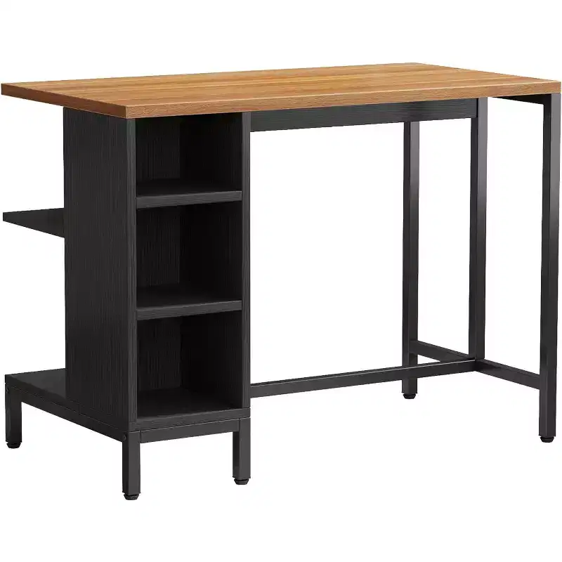 43 Kitchen Island, Dining Island with 5 Open Shelves