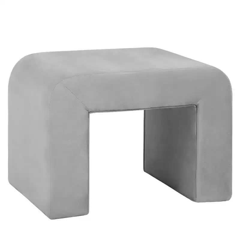 LeisureMod Modern 26 Velvet Boucle Upholstered Bench with Padded Seat, Accent Seating for Living Room, Bedroom, or Entryway